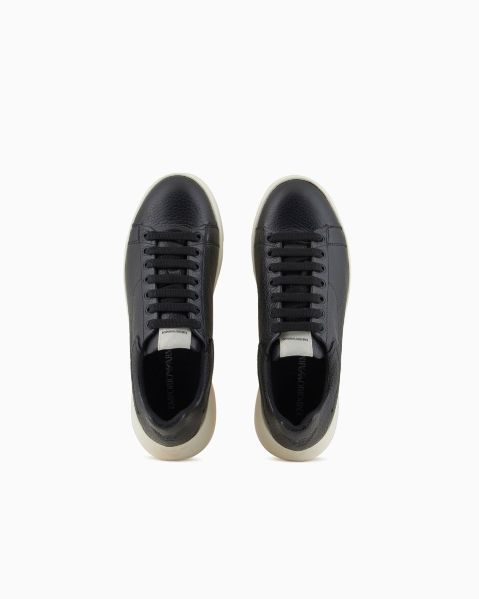Tumbled leather sneakers