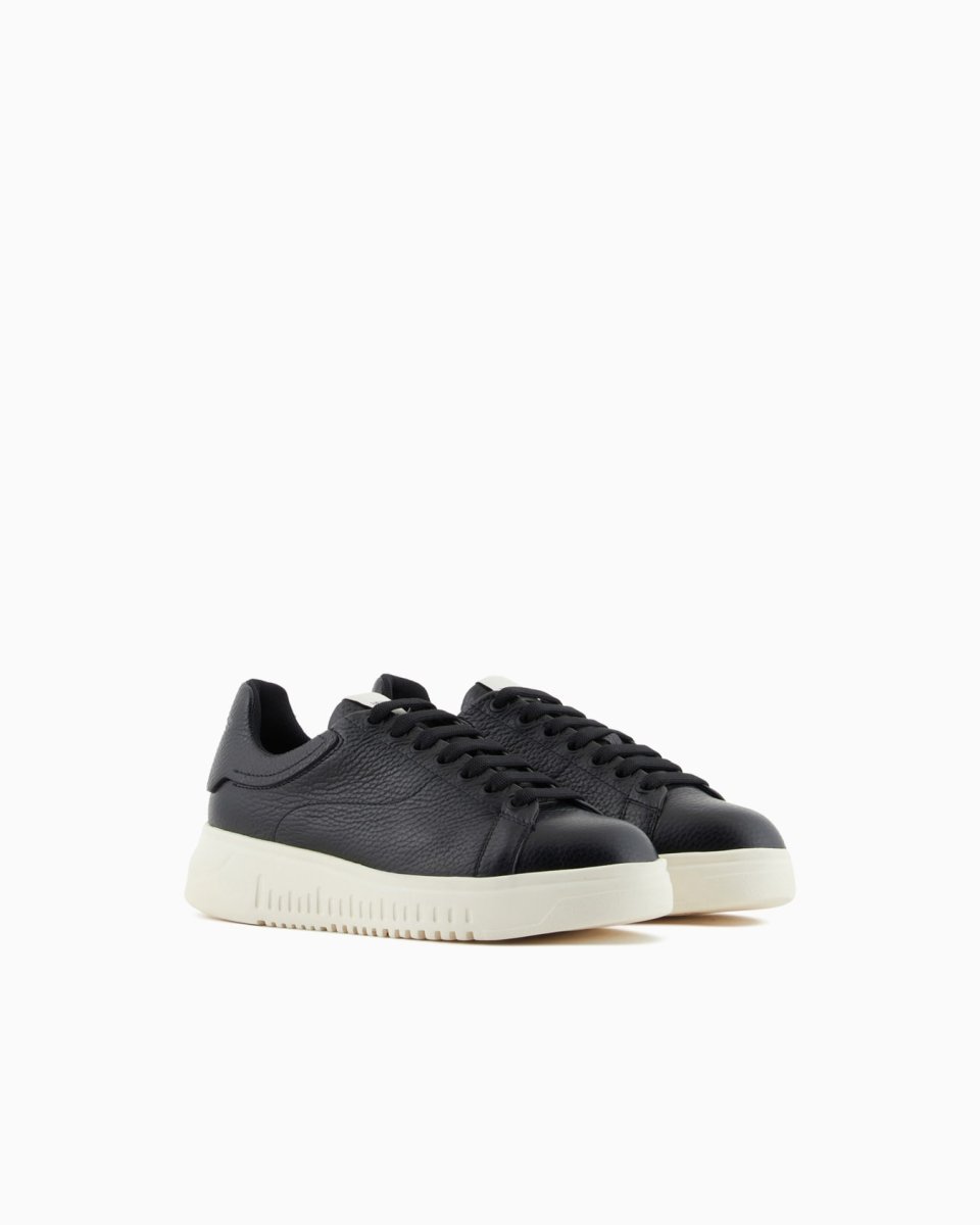 Tumbled leather sneakers