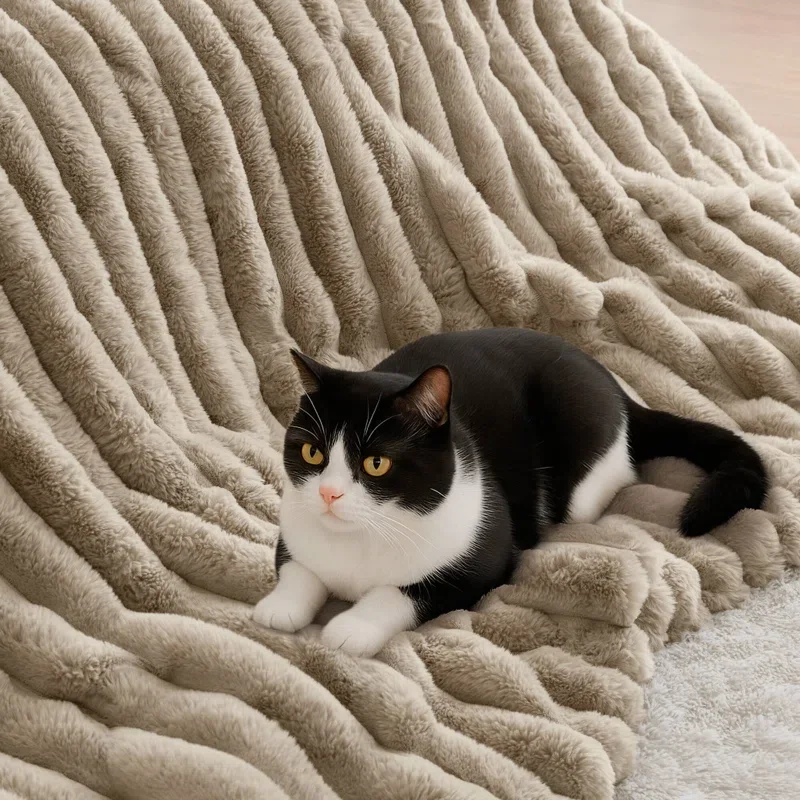 Jasmine 3 Piece Ultrasoft Faux Fur Ribbed Comforter Set
