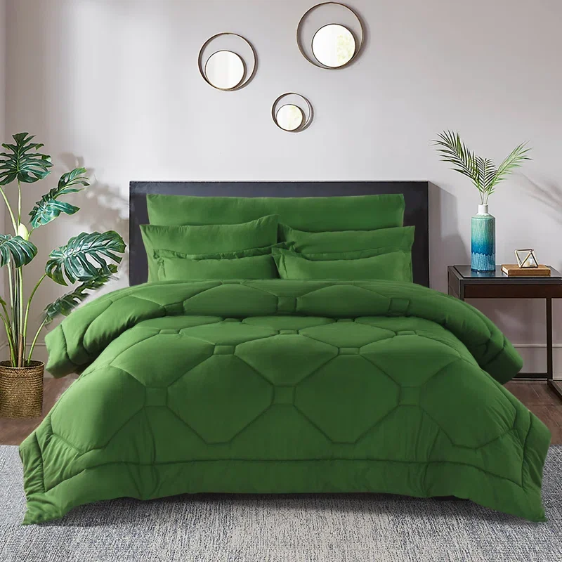 8 PCS Modern Comforter Set with Sheets All Season Bed in a Bag