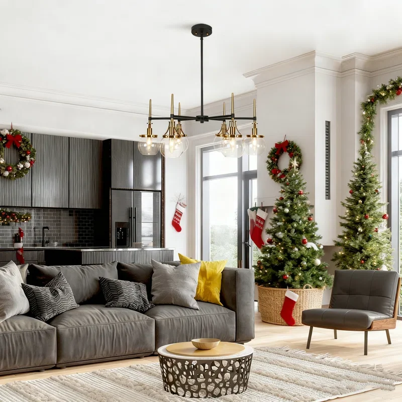 Loram 6 - Light Dimmable Drum Chandelier
