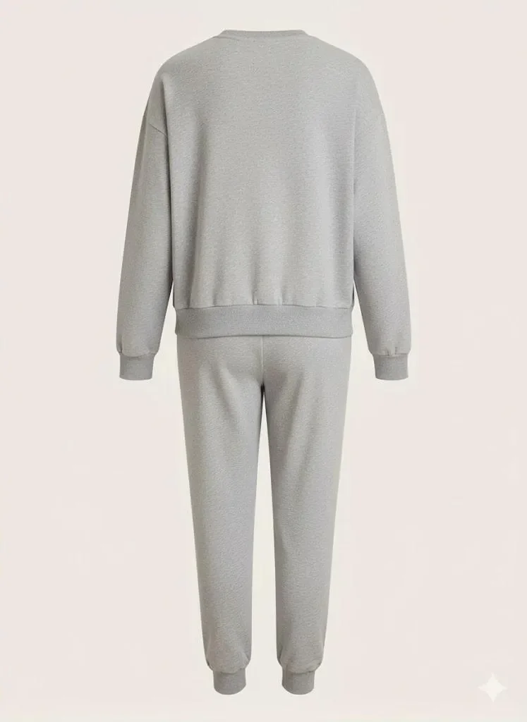 2 Pcs Women's Stitched Polyester Fleece Printed Tracksuit