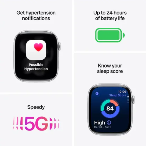 Apple Watch Series 11 (GPS+Cellular) 46mm Aluminum Case with Black Sport Band - M/L - Space Gray - (2025)