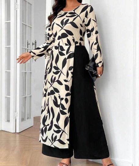 SHEIN Plus Size Elegant Minimalist 2 In 1 Jumpsuit