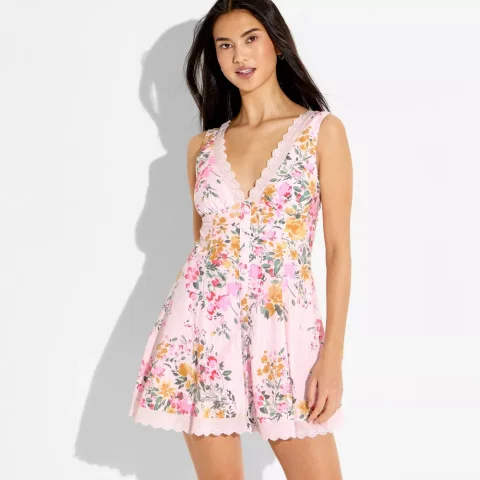 Women's Wild Fable Button-Front Mini Empire Waist Dress
