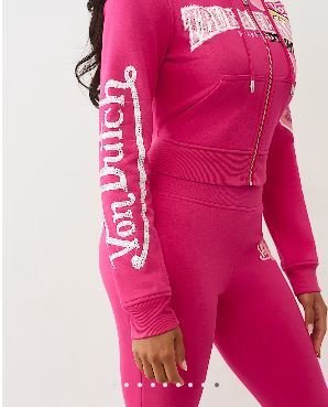 True X Von Dutch Crystal Shrunken Zip Hoodie | Y2K Lounge