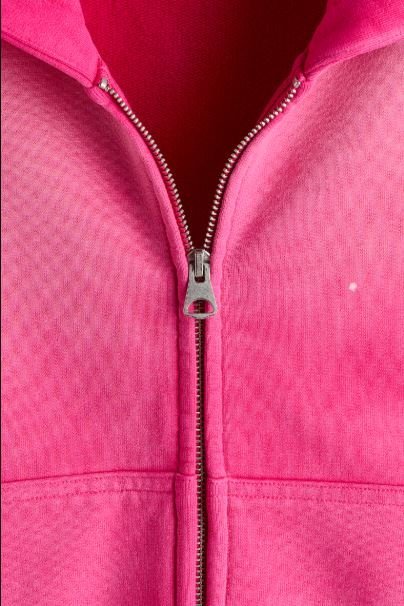 Men's H&M Dark Pink Oversized Hooded Jacket | Casual Comfort Zip Up