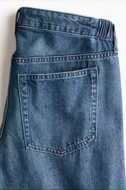 Buy H&M MAMA Wide Low Jeans - Denim Blue Maternity Essential