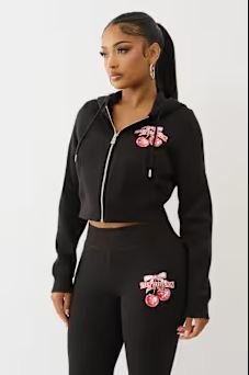 cherry shrunken zip hoodie - mental health hoodie for daily emotional support