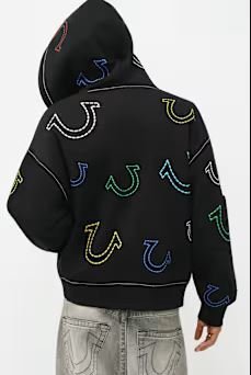 Horseshoe Big T Boxy Zip Hoodie - bodybuilding hoodie for winter gym sessions