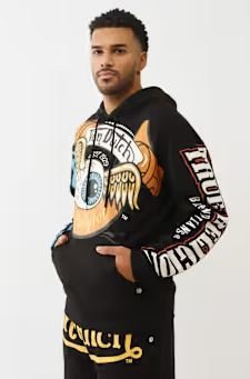 True Religion X Von Dutch Logo Hoodie - mental health hoodie for daily emotional support