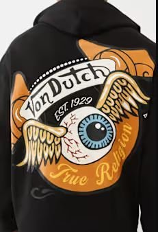 True Religion X Von Dutch Logo Hoodie - mental health hoodie for daily emotional support