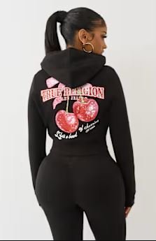 cherry shrunken zip hoodie - mental health hoodie for daily emotional support