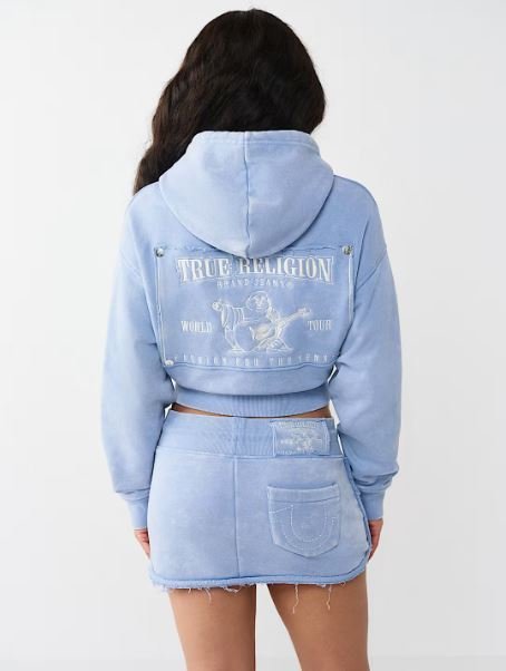 Vintage Washed Embroidered Zip Hoodie | Calming Depression Recovery Wear
