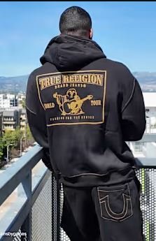 True Religion Rodeo Big T Boxy Zip Hoodie | Men's Outdoor Fitness Layer