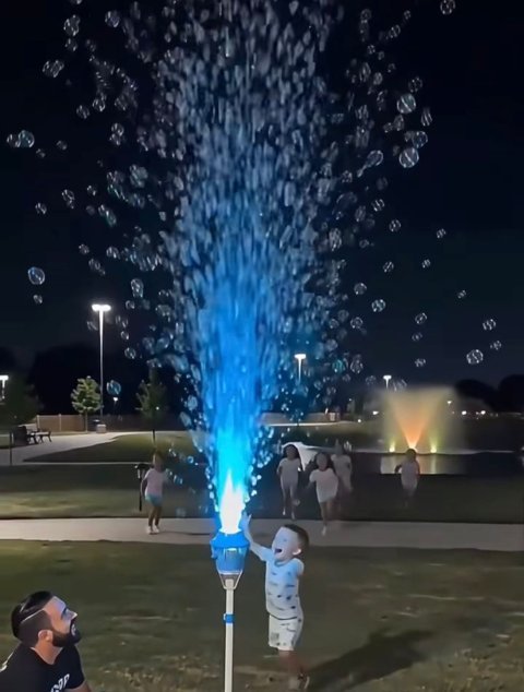 Bubble Machine Lantern, Standing Bubble Maker Lights, Rechargeable Wireless Outdoor, 110 x 20 cm Bubble Blower for Garden, Picnic, Party, and Landscape Decoration