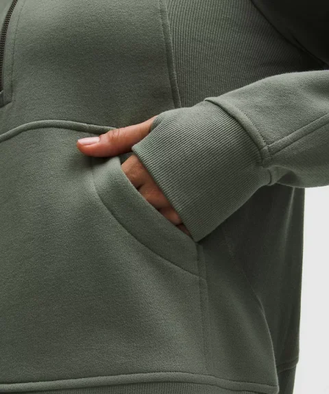 Scuba Oversized Half-Zip Hoodie Long