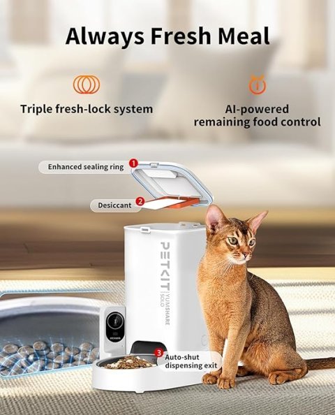PETKIT Automatic Cat Feeder with Camera | 1080P HD Smart WiFi Feeder