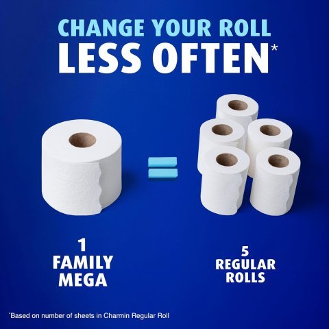 Charmin Ultra Soft Toilet Paper 24 Family Mega Rolls | Ultra Soft Cushiony Toilet Tissue for Long Lasting Comfort