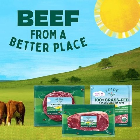 Buy Verde Farms Organic Grass Fed Beef Sirloin Steaks | Premium Lean Steak for Healthy Family Dinners