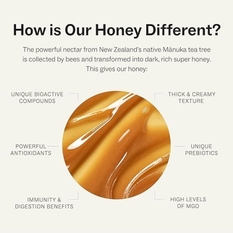 Manukora Raw Manuka Honey MGO 50+ — 250g, New Zealand, Non-GMO, Glyphosate Residue Free, 3rd-Party Tested, Traceable Hive-to-Hand, Daily Immune & Gut Wellness