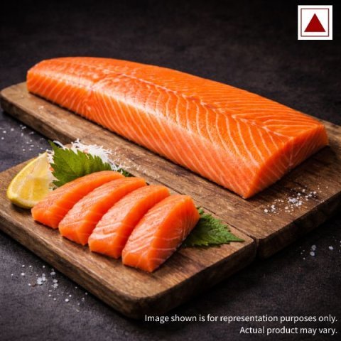 Fresh Atlantic Salmon Steaks — 1 kg (2.2 lb), Bone-In Cut, Wild-Caught Atlantic Salmon, 4 Portions