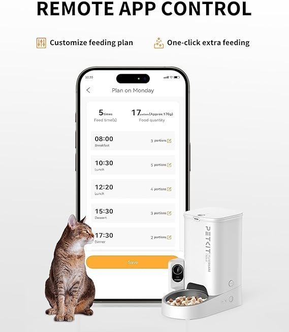 PETKIT Automatic Cat Feeder with Camera | 1080P HD Smart WiFi Feeder