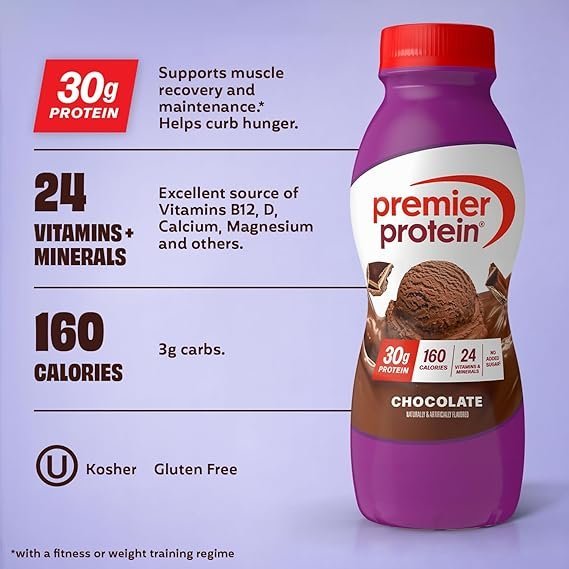 Buy Premier Protein Chocolate Shake 12 Pack | High Protein Ready to Drink Shake with 30g Protein and No Added Sugar